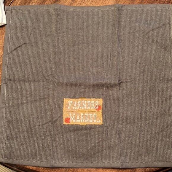 Set of 2 (18” by 16”) Custom Gray and White Farmer’s Market Embroidered Barmops - Picture 6 of 6